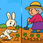Test IQ: găsiți 3 diferențe în imaginea bunicii în grădina